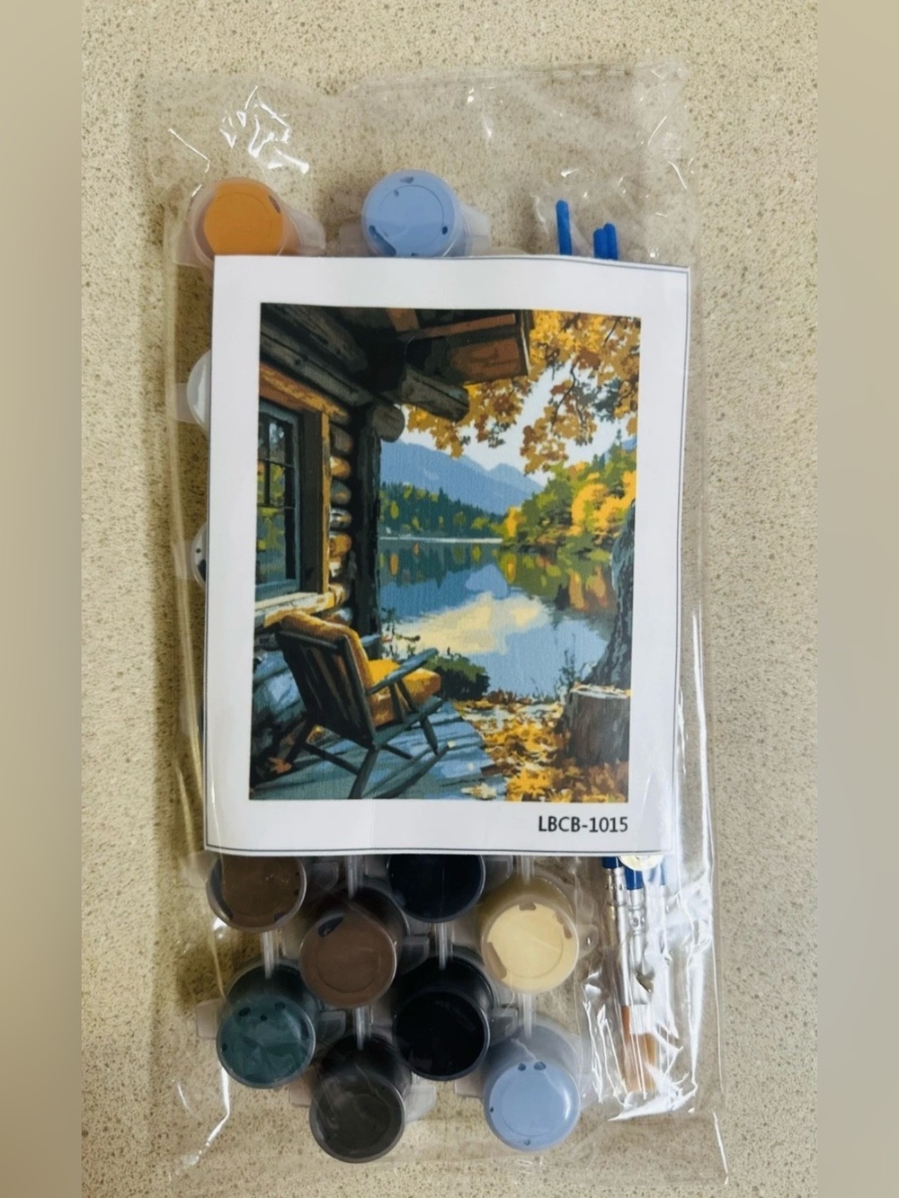 Paint by Numbers Kit for Adults-Autumn Lake Landscape Cabin Adult 16x20inch NEW
